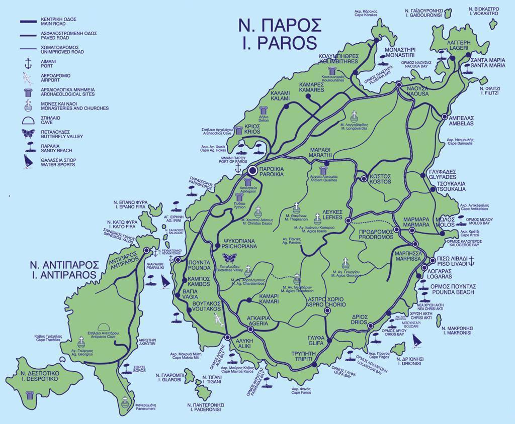 beaches paros map